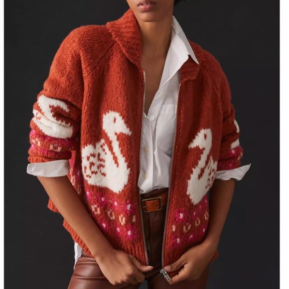 Anthropologie Maeve Zip-Front Cardigan Sweater - Picture 1 of 3